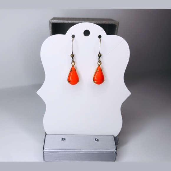 ♡ 2 for 20$ ♡ Pumpkin Teardrop Earrings - Picture 1 of 4